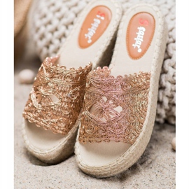 Seastar Pantofole Espadrillas Sulla Piattaforma d'oro 1