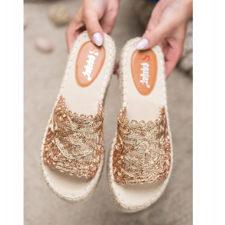 Seastar Pantofole Espadrillas Sulla Piattaforma d'oro 2