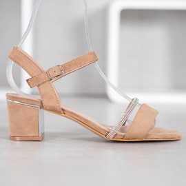 Anesia Paris Sandali Su Una Barra Con Cubic Zirconia beige 2
