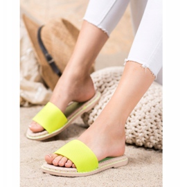 Renda Pantofole al neon in tessuto verde giallo 1