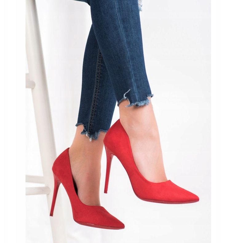 Small Swan Tacchi A Spillo Rossi Con Pelle Scamosciata rosso 2