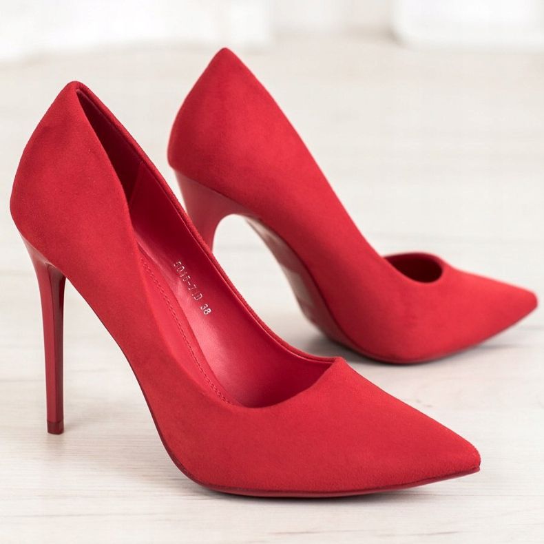 Small Swan Tacchi A Spillo Rossi Con Pelle Scamosciata rosso 1