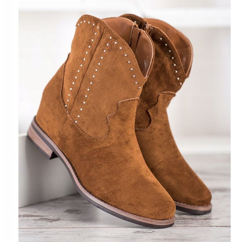 Ideal Shoes Stivali da cowboy marroni alla moda marrone 2