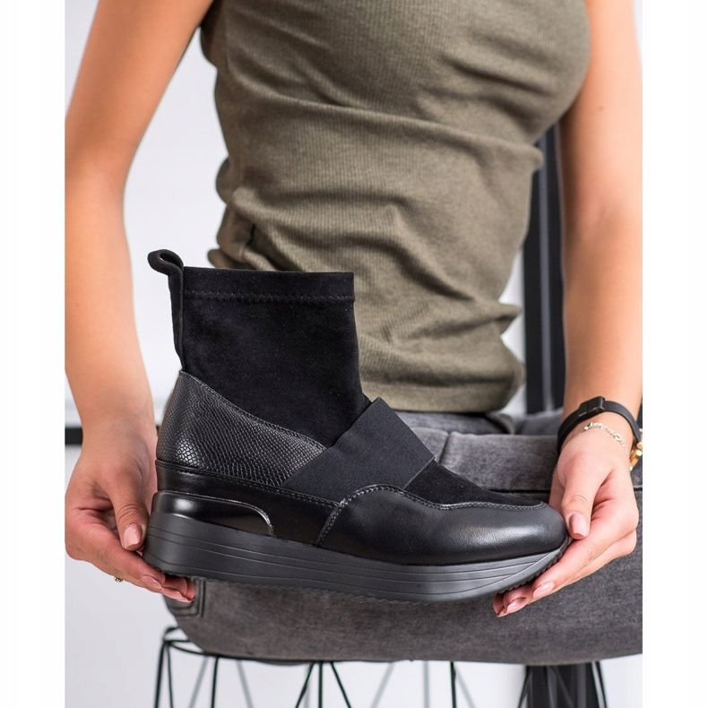 SHELOVET Stivali alla moda slip-on nero 1