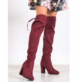 Wilady Stivali alti su un palo rosso 2