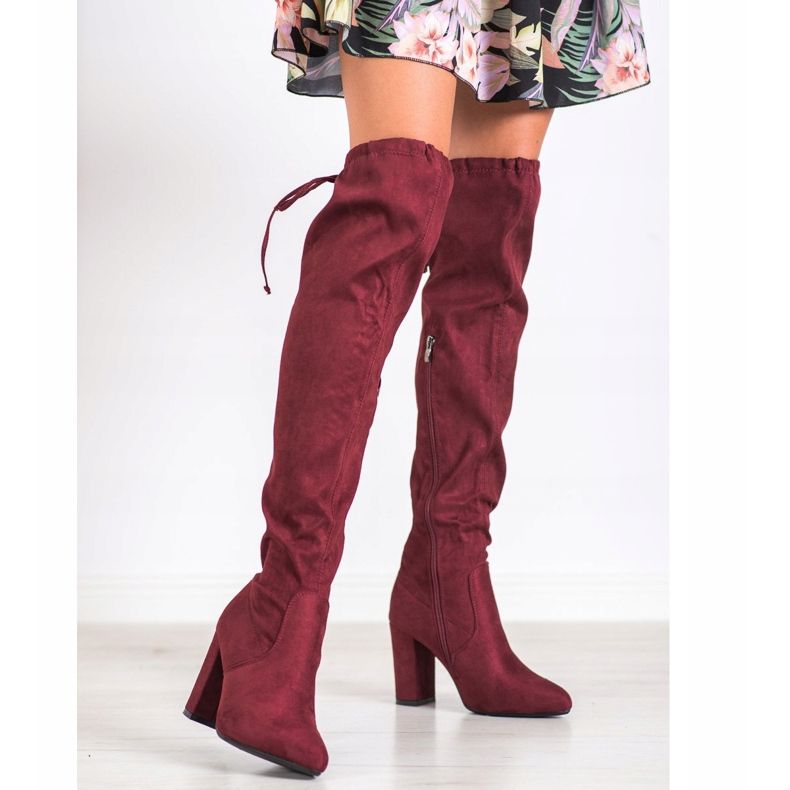 Wilady Stivali alti su un palo rosso 2