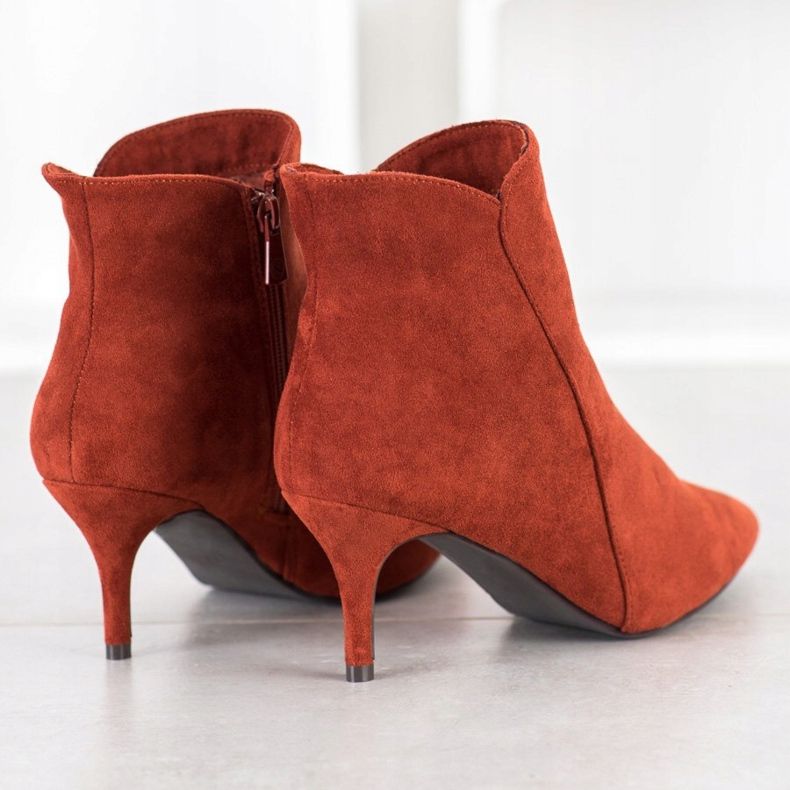Kylie Stivaletti in pelle scamosciata su un tacco alto marrone arancia 1