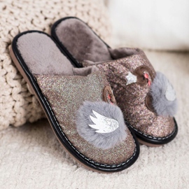 Bona Pantofole Alla Moda Con Applicazione beige marrone 1