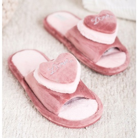 Bona Pantofole Calde Con Un Cuore beige rosa 1