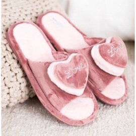 Bona Pantofole Calde Con Un Cuore beige rosa 2