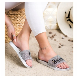 SHELOVET Bellissime infradito con cristalli argento 1