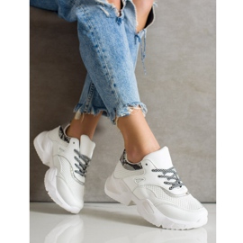SHELOVET Sneakers bianche con stampa serpente bianco 1