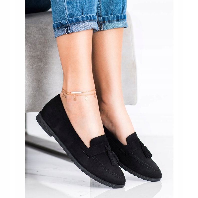 SHELOVET Mocassini Casual Con Frange nero 1