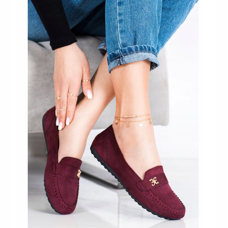 Fama Espadrillas In Pelle Scamosciata Con Ornamento rosso 2