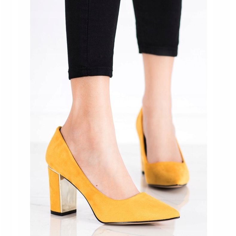 Goodin Décolleté alla moda su tacchi alti giallo 1