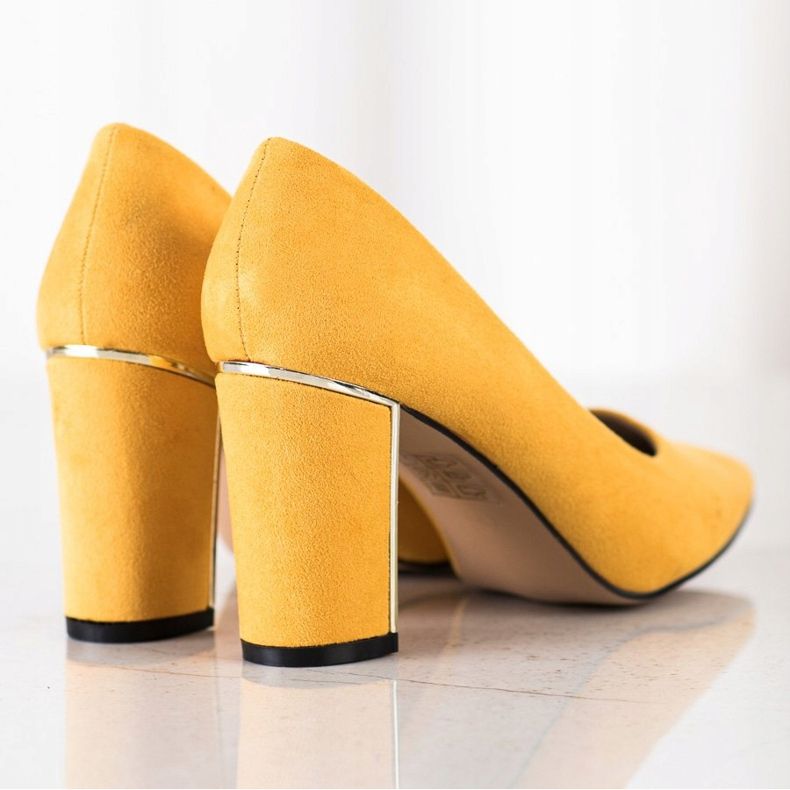 Goodin Décolleté alla moda su tacchi alti giallo 2