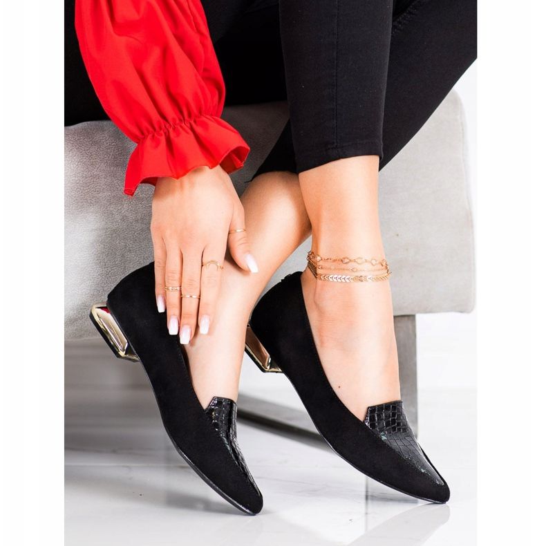 Goodin Pompe alla moda in Spitz nero 1