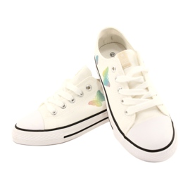 NEWS Sneakers bianche con farfalle legate 21DZ35-3585 bianco 3
