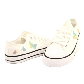NEWS Sneakers bianche con farfalle legate 21DZ35-3585 bianco 4