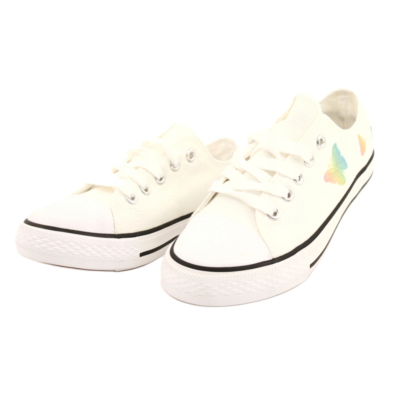 NEWS Sneakers bianche con farfalle legate 21DZ35-3585 bianco 1