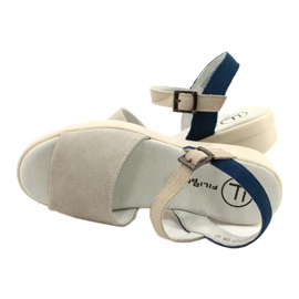 Comodi Sandali in Pelle da Donna Filippo DS2021/21 grigio 3