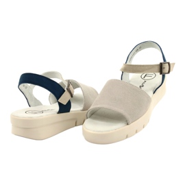 Comodi Sandali in Pelle da Donna Filippo DS2021/21 grigio 2
