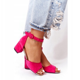 Sandali Tacco Alto Camoscio Vinceza 21-20100 Fucsia rosa 3