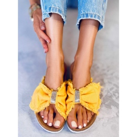Giallo BG60P Pantofole in tela gialla con sughero 2