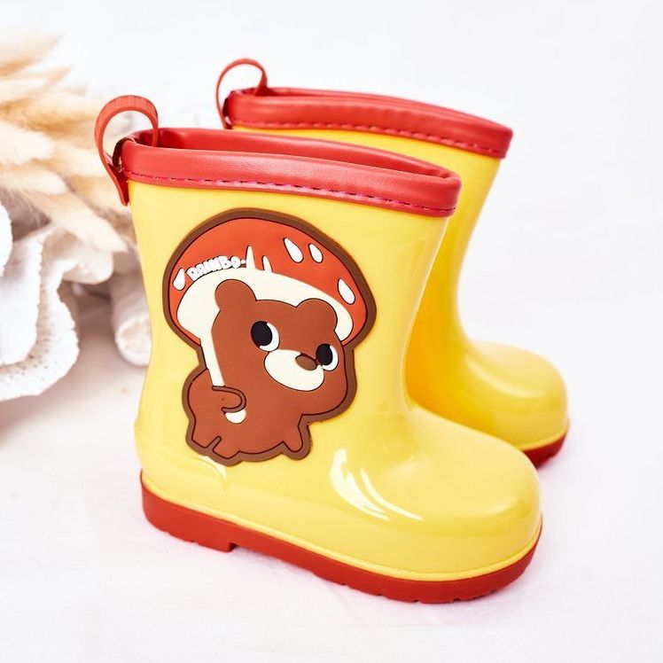 Galosce gialle per bambini con orsacchiotto giallo 2