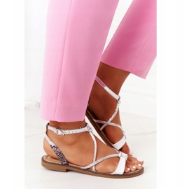 S.Barski Sandali bassi S. Barski LJ281 Bianco e Argento 2