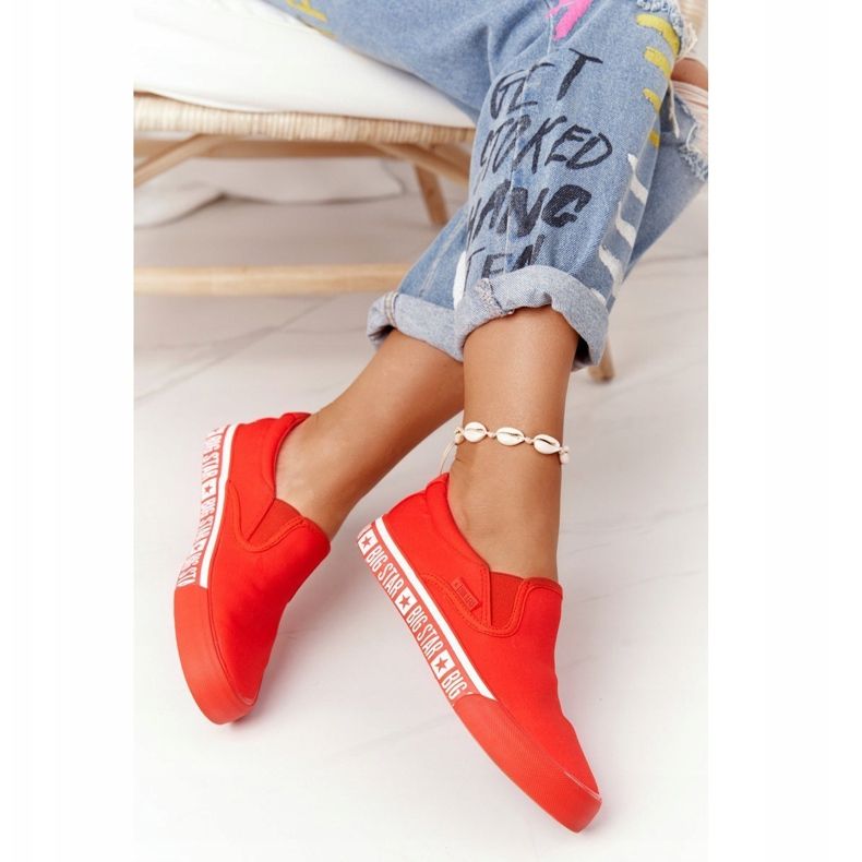 Sneakers da donna Slip-on Big Star HH274010 Rosse rosso 2