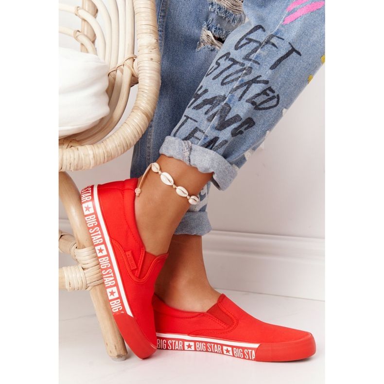 Sneakers da donna Slip-on Big Star HH274010 Rosse rosso 1