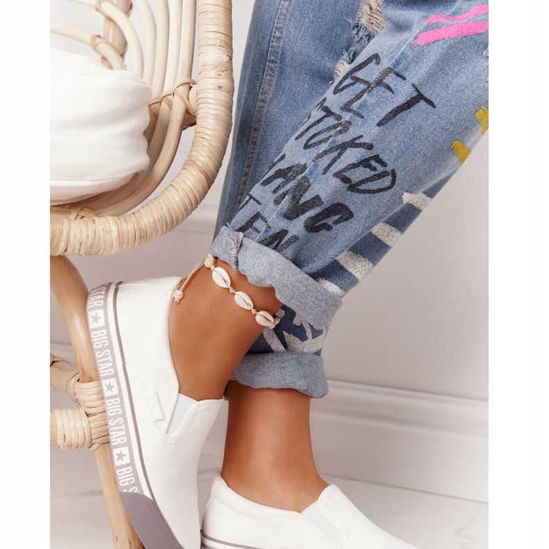 Sneakers da donna Slip-on Big Star HH274007 Bianco 2