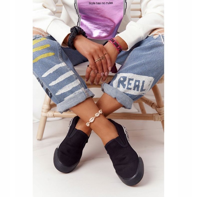 Sneakers da donna Slip-on Big Star HH274012 Nere nero 2