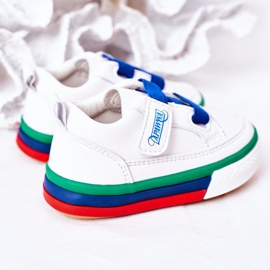 Apawwa Sneakers Bambini Con Costine Bianche E Blu Navy Baxter bianca 1