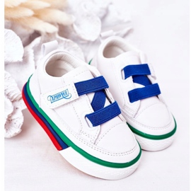 Apawwa Sneakers Bambini Con Costine Bianche E Blu Navy Baxter bianco 2