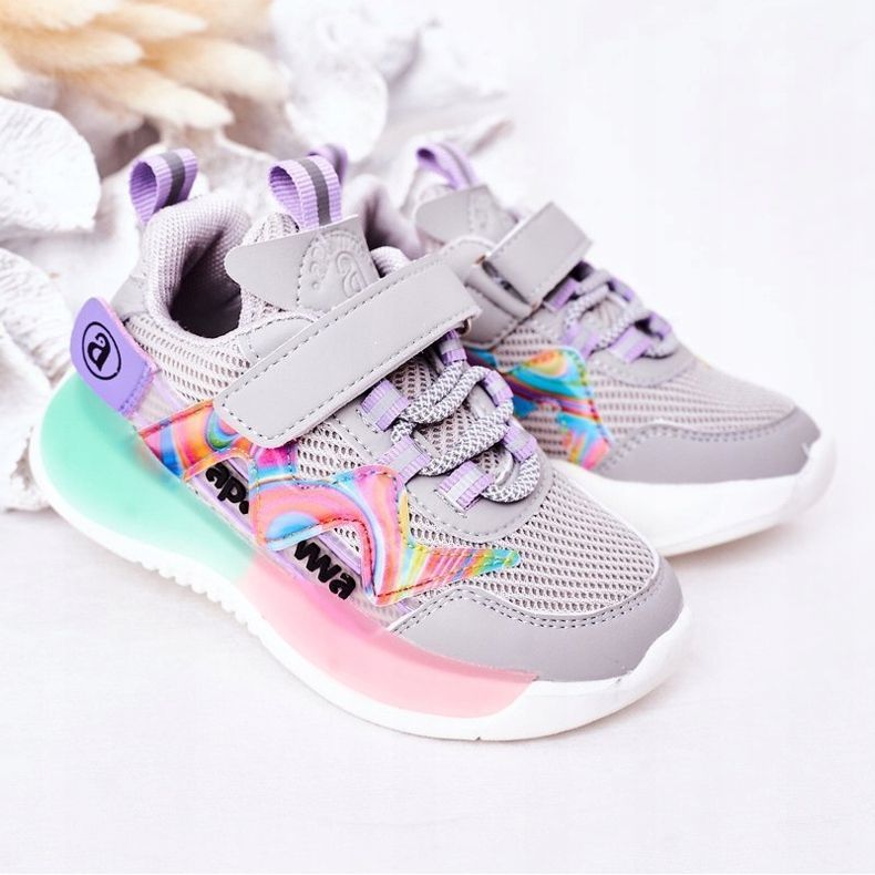 Apawwa Scarpe sportive per bambini Sneakers Grey Jump Jump grigio multicolore 1