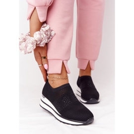 Sneakers traforate Slip-On On Wedge Black Sophia bianca nero 1