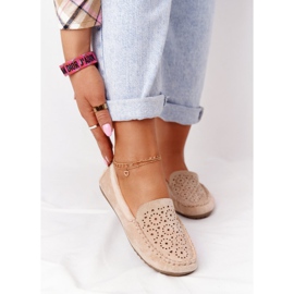 Mocassini da donna in pelle scamosciata Beige Molly 2