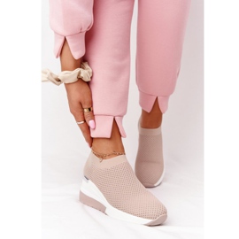 Sneakers Traforate Slip-On On Zeppa Beige Harmony bianca 2