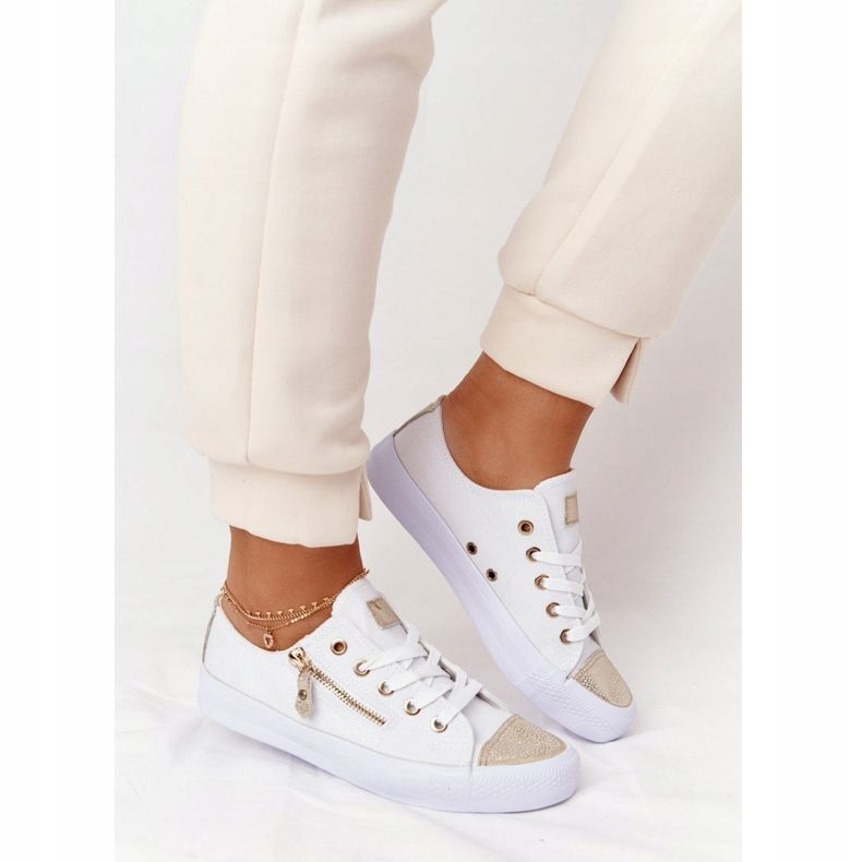 Sneakers Da Donna Con Cerniera White-Gold Festival bianco d'oro 1