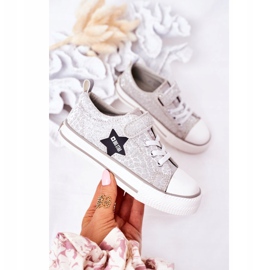 Sneakers Per Bambini Con Velcro Big Star HH374025 Argento 1