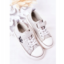 Sneakers Per Bambini Con Velcro Big Star HH374025 Argento 2