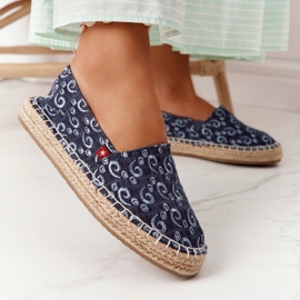 Espadrillas su piattaforma intrecciata Big Star AA274628 Navy Blue beige blu navy 1