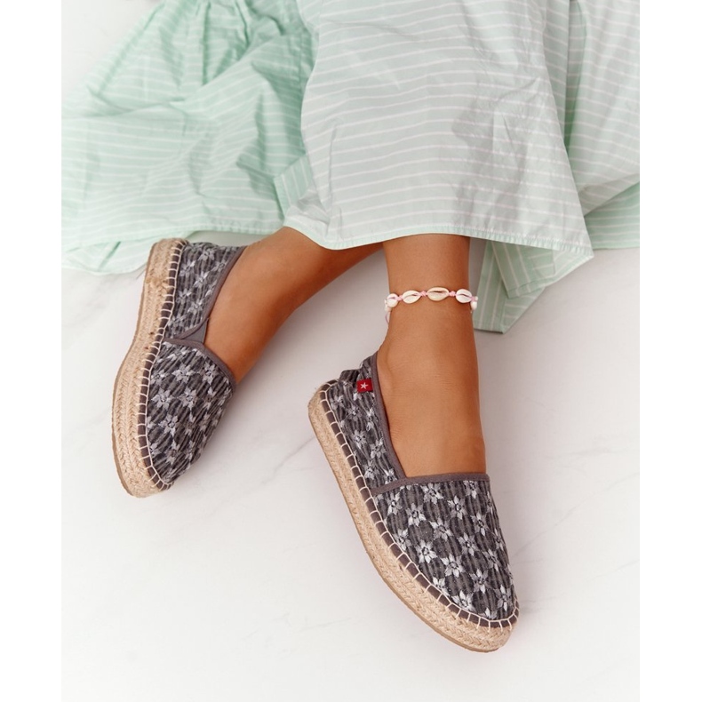 Espadrillas su piattaforma intrecciata Big Star AA274680 Grigio 1