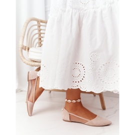 EVE Ballerine In Spitz Beige Melania Con Rete 2