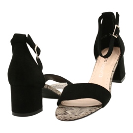 Sandali su un post basso Sergio Leone SK839 beige marrone nero 4