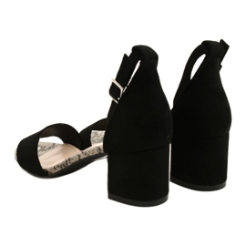 Sandali su un post basso Sergio Leone SK839 beige marrone nero 5