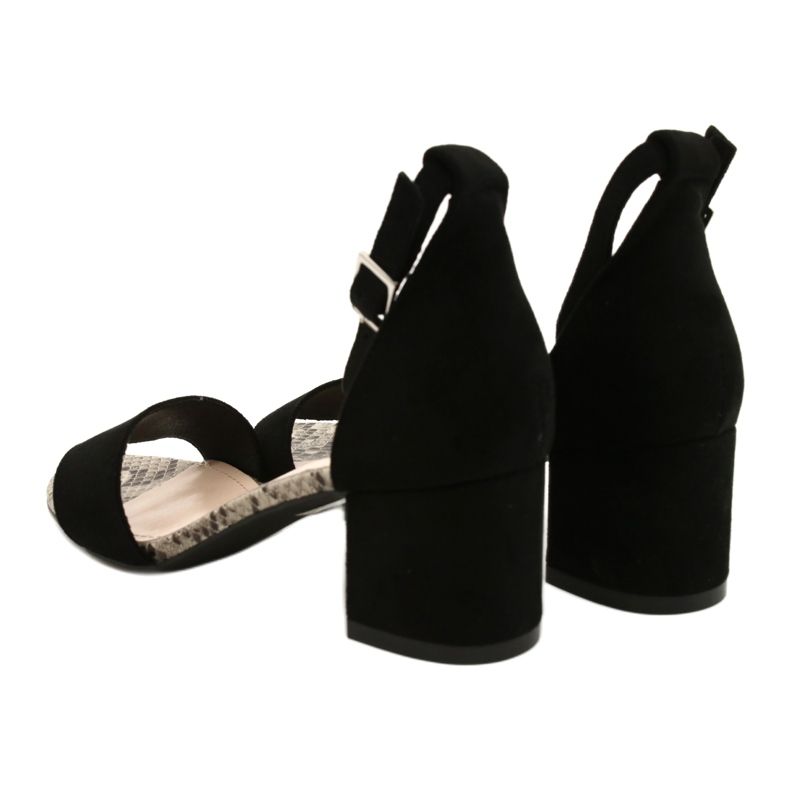 Sandali su un post basso Sergio Leone SK839 beige marrone nero 5