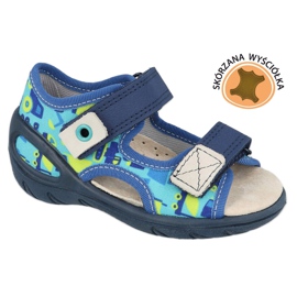 Befado sandali per bambini pu 065P156 blu, sottopiede in pelle 1